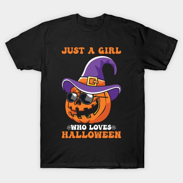 Just A Girl Who Loves Halloween T-Shirt by MZeeDesigns